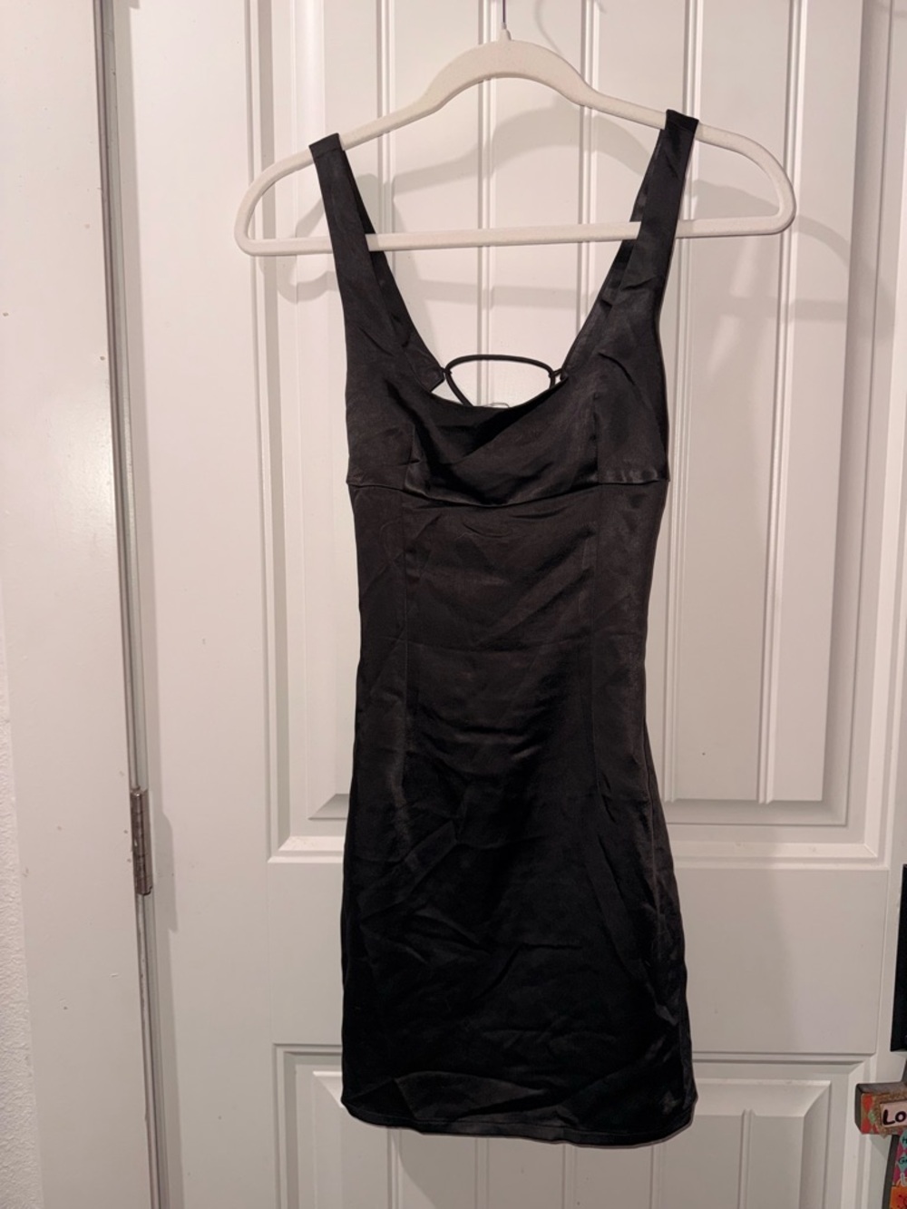 Princess Polly Black Satin Cowl Neck Mini Dress